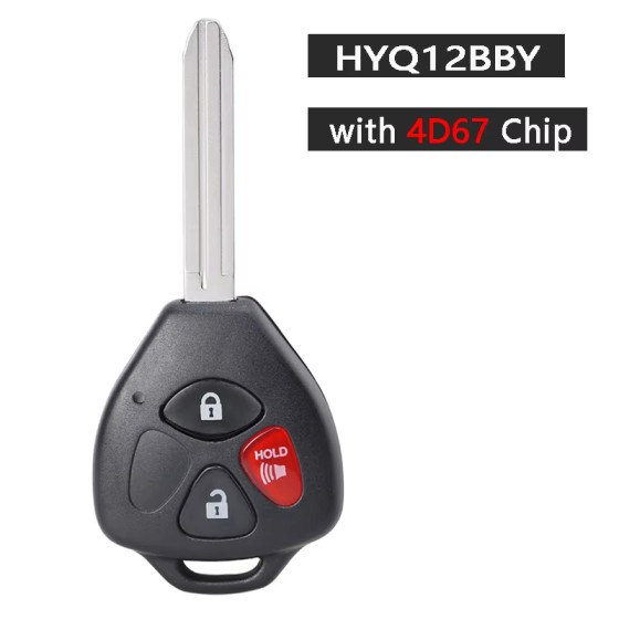 2006-2013 Toyota Scion / 3-Button Remote Head Key / HYQ12BBY (Chip 4D67) (AFTERMARKET)